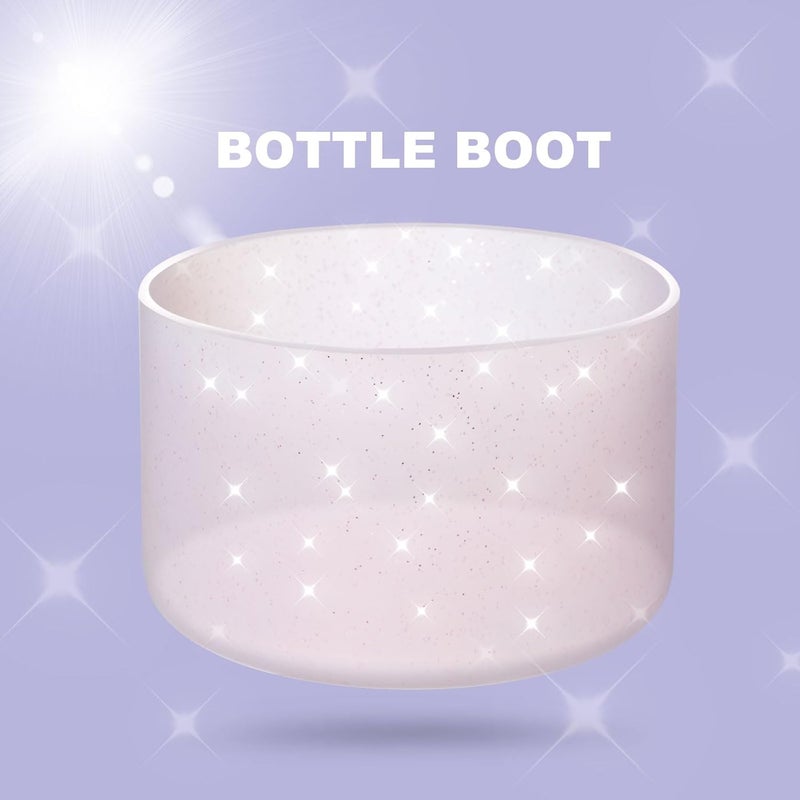 Onlymory Silicone Boot for 30 40 OZ Stanley Cup Accessories, Glitter Boots for Stanley 20OZ 30OZ Tumbler Ice-Flow 16OZ Bottle, Anti-Slip Bling Protector Bottom Cover Sleeve - Image 4
